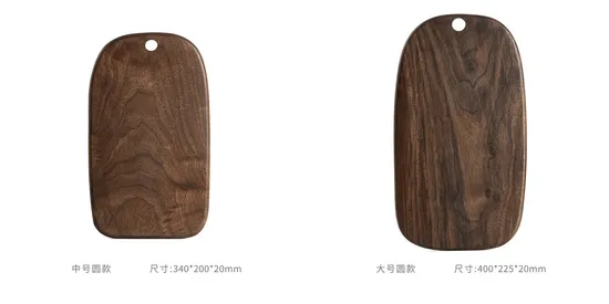 Juego de 2 tablas de cortar de madera de nogal para cocina