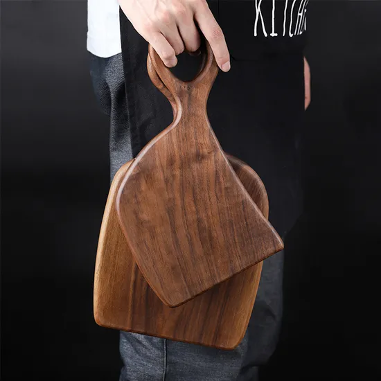 Juego de 2 tablas para servir de madera maciza de nogal