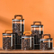 Envases de comida de vidrio funcionales, botellas de almacenamiento de granos de café con tapa de madera de Acacia