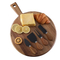Tabla grande para servir de madera de acacia, tabla para quesos con juego de cubiertos