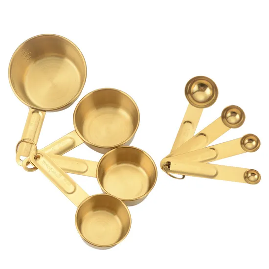 Juego de cuchara medidora de líquido y polvo seco de acero inoxidable para cocina
