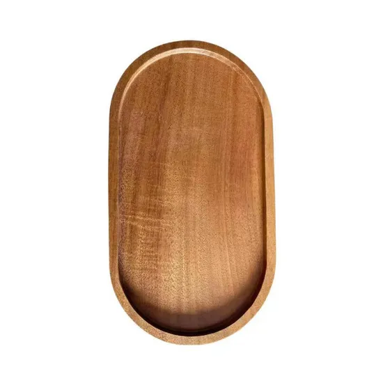 Fuentes de fiesta de madera de acacia rectangulares y ovaladas de gran capacidad
