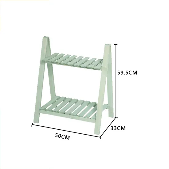 Escalera plegable de 2 niveles, soporte de madera para plantas, exhibición de macetas de madera para jardín