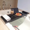 Bandeja Caddy de baño de bambú de color negro para bañera