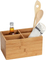 Caja Organizadora de Bambú con 3 Compartimentos - Caja de Almacenamiento, Cesta de Baño