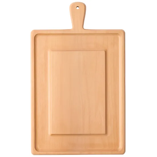 Tablero de embutidos de madera de haya con forma de paleta