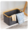 Cesta de lavandería de tela plegable, caja de almacenamiento de escritorio para baño