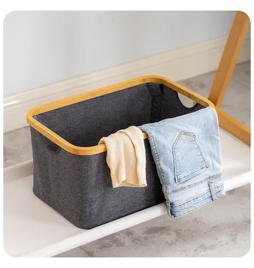 Cesta de lavandería de tela plegable, caja de almacenamiento de escritorio para baño