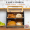 Caja de almacenamiento de pan de bambú grande doble con tabla de cortar para cocina
