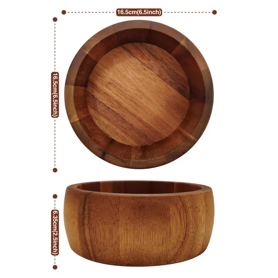 Frutero pequeño y redondo de madera de acacia Ensaladera