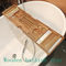 Bandeja extensible de lujo para bañera de madera de acacia con soporte para vino y soporte para libros
