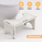 Taburete de pie de baño de bambú antideslizante de color blanco para niños