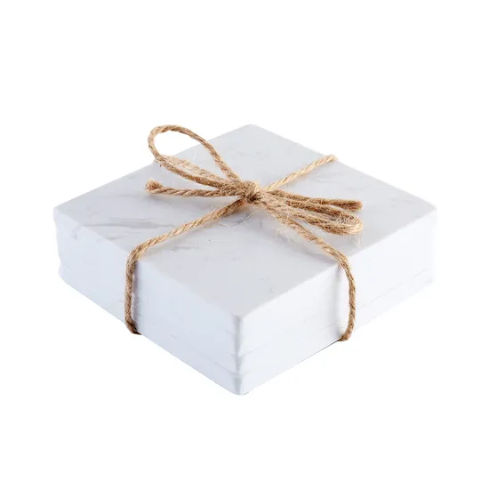 Juegos de posavasos de mármol redondos blancos multiusos para bebidas calientes y centros de mesa decorativos