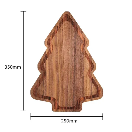 Elegantes platos de madera de acacia con forma de setas y bellotas para aperitivos/nueces