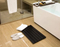 Alfombra grande de bambú de color negro para baño