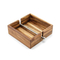 Servilletero de madera de acacia con barra central de acero inoxidable ponderada