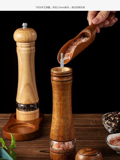 Molinillo manual de madera versátil para cocina, perfecto para pimienta negra, sal marina y pimienta en polvo