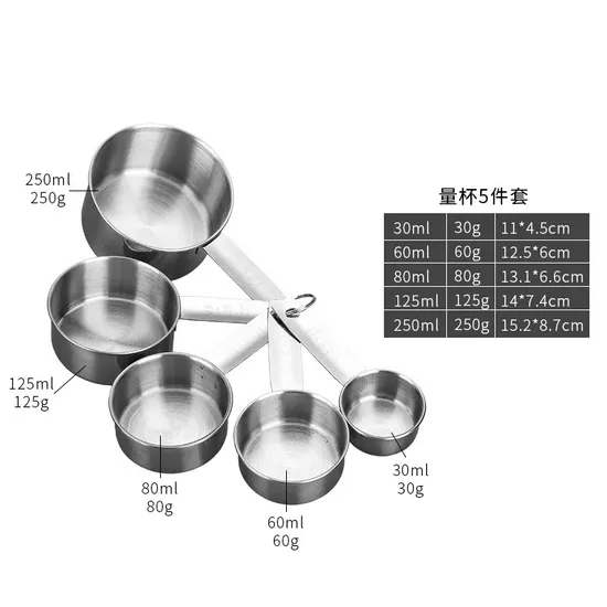 Juego de cucharas medidoras de acero inoxidable de primera calidad para cocinar y hornear con precisión