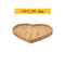 Bulkbuy Juego de platos de pan de bambú con forma de corazón de diferentes tamaños