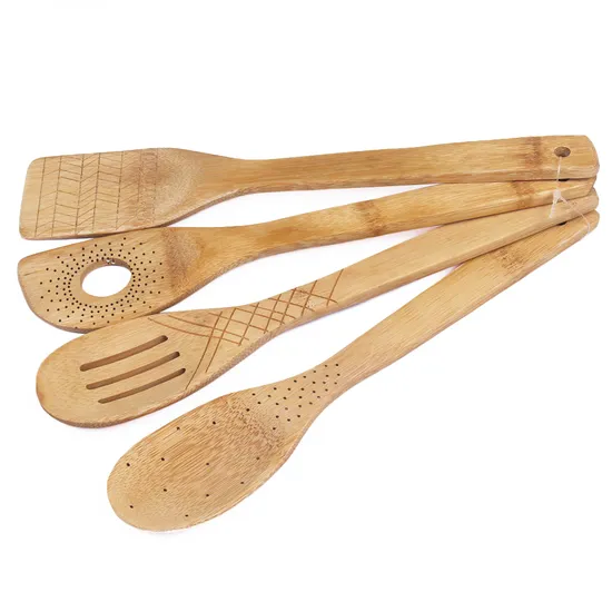 Personalice la espátula y las cucharas de bambú grabadas para cocinar