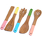 Juego de 5 utensilios de cocina de bambú con pintura en color de alta calidad