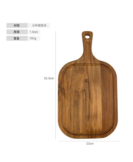 Bandeja para servir alimentos de madera de acacia con ranura DIP