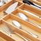 Organizador divisor de cajón de bandeja de cubiertos de bambú expandible