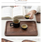 Bandeja rectangular de madera de nogal negro/plato para café/té/fruta/bocadillo