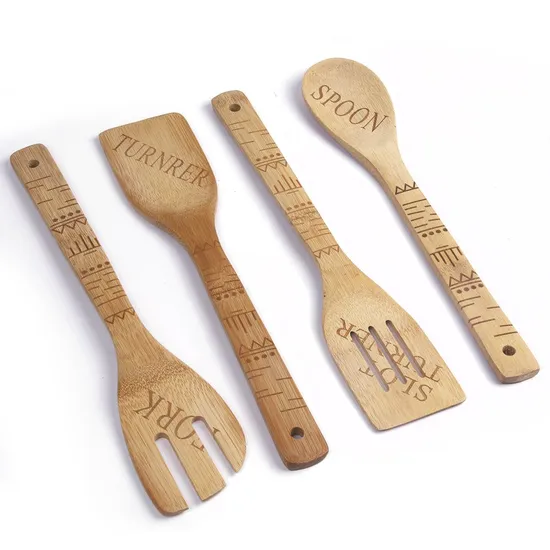 Juego de utensilios de cocina de bambú de 14 piezas, juego de herramientas de cocina para uso doméstico