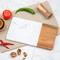 Tabla rectangular de mármol y madera para servir bistec y fruta