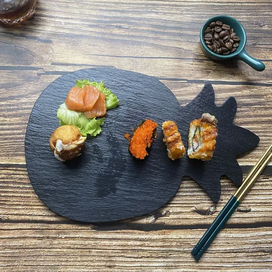 Fuente de queso de pizarra con forma de piña para carne/fruta/sushi