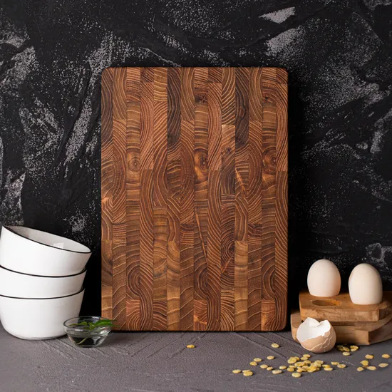 Tabla de cortar de madera de teca de grano final, tabla de cortar de cocina