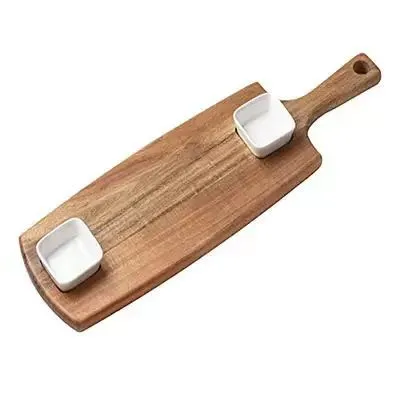 Fabricación de tabla para cortar queso, juego de tabla de charcutería, plato para servir queso con cuencos de cerámica