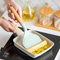 Pala para freír y quemar Jade de silicona ancha antiadherente con mango de haya para cocina