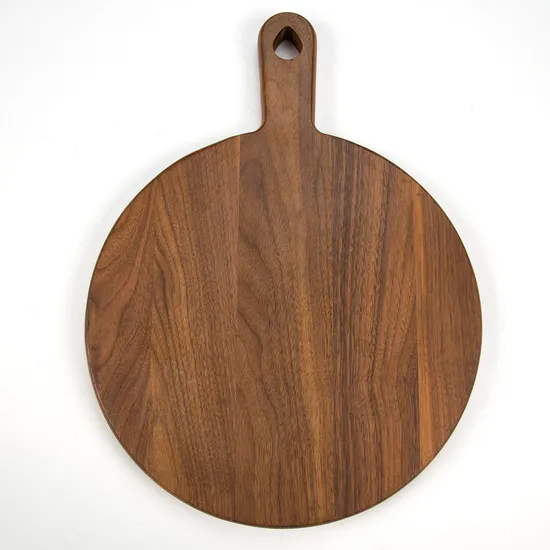 Tabla de cortar de madera redonda de nogal, tabla de cocina para cortar carne, frutas y verduras