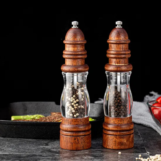 Molinillo de pimienta manual de madera maciza, versátil, con forma de faro, para el hogar
