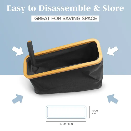 Organizador de papel higiénico apilable y plegable para baño con tapa de bambú