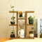 Estante de escritorio multicapa de madera maciza con soporte para flores para libros/juguetes/plantas