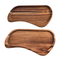 Elegante juego de platos llanos de madera de acacia para una cena moderna