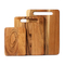 Juego de tablas de cortar de madera de 3 piezas, bloques de cortar de carnicero de madera de Acacia en blanco para cocina
