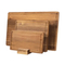 Juego de bloques de cortar de cocina rectangulares de madera de Acacia con soporte