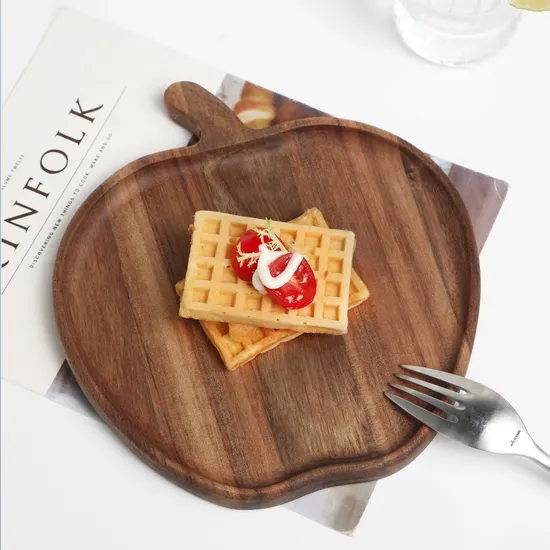 Placas aisladas resistentes al calor de la porción de la bandeja de la cocina de madera del acacia