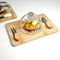 Plato de almacenamiento de mantequilla con base de mantequilla de bambú reutilizable con tapa de vidrio y cortador