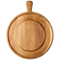 Tabla redonda para embutidos de madera de acacia, tabla para quesos con mango