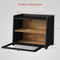 Caja de almacenamiento de pan de cocina de bambú de 2 niveles de color negro duradero