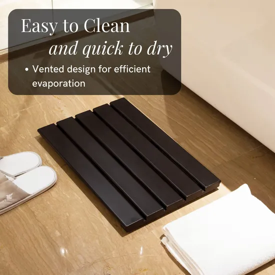 Estera de baño de bambú del hogar del color negro para el cuarto de baño