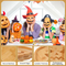 Platos de aperitivo de tablero de charcutería de bambú con forma de ataúd de dibujos animados decorativos de Halloween Howm