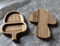 Elegantes platos de madera de acacia con forma de setas y bellotas para aperitivos/nueces