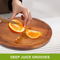 Tabla de cortar de madera redonda directa de fábrica con ranura para jugo