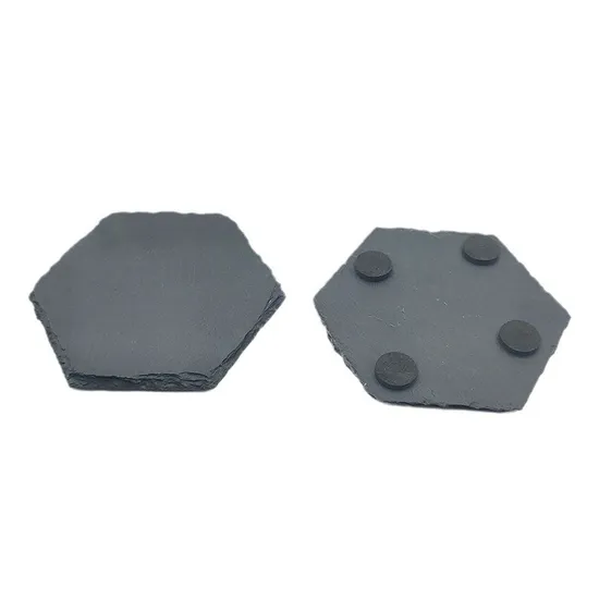 Posavasos de pizarra hexagonales resistentes al calor para café y té